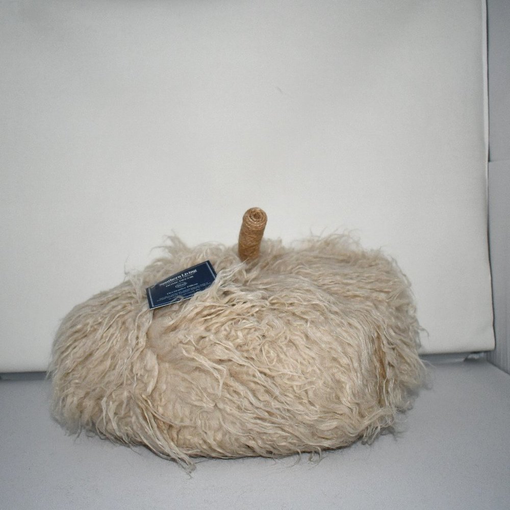 Southern Living Festive Fall Collec Mongolian Faux Fur Pumpkin 12” #L-F3PUM816 N